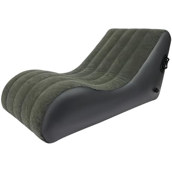 Inflatable Sofa Bed, Inflatable Air Mattress Flocked Surface, Portable Blow Up Bed Sun Lounger for Backyard, Beach, Travel, Camping, Picnics and Music Festivals (Gray)$$Sport & Recreation Other