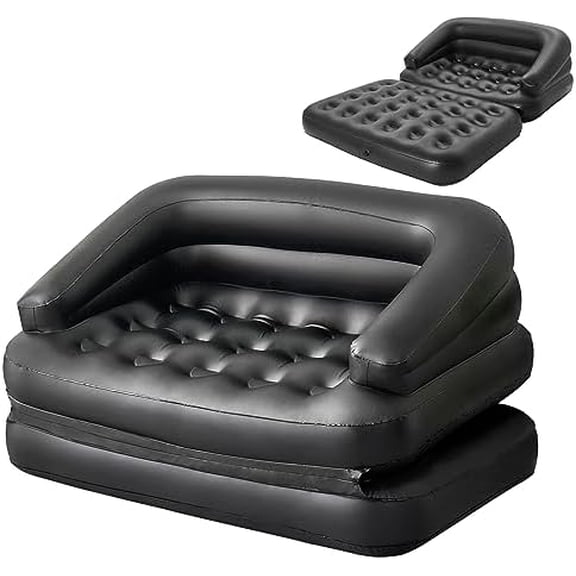 Inflatable Sofa Bed for Camping, Pool Float Couch Outdoor Mattress Bed with Armrest, Full Size