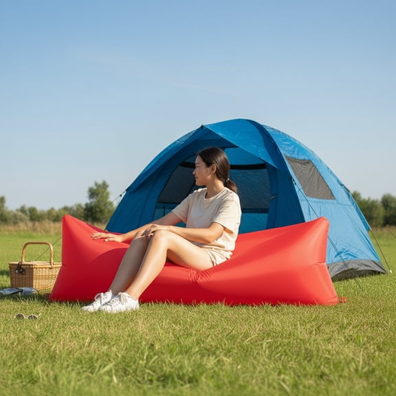 Inflatable Sofa Foldable Waterproof Prevent Leakage Inflatable Lounger Couch for Travel Camping