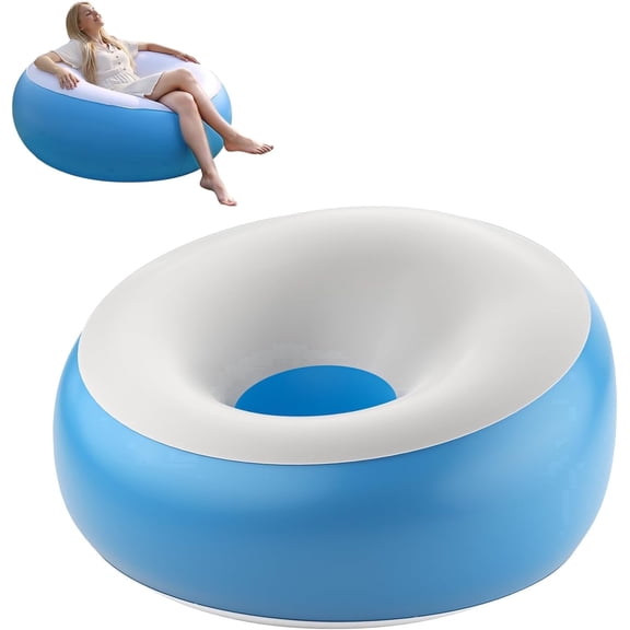 Inflatable Sofa Inflatable Lounge Chair, 85 x 85 x 43 cm 100kg Load Capacity Foldable PVC for Poolside Indoor