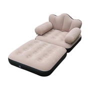 Inflatable Sofa Lounge Chair Bed Flocked PVC Waterproof Material for Adults Indoor Outdoor Use