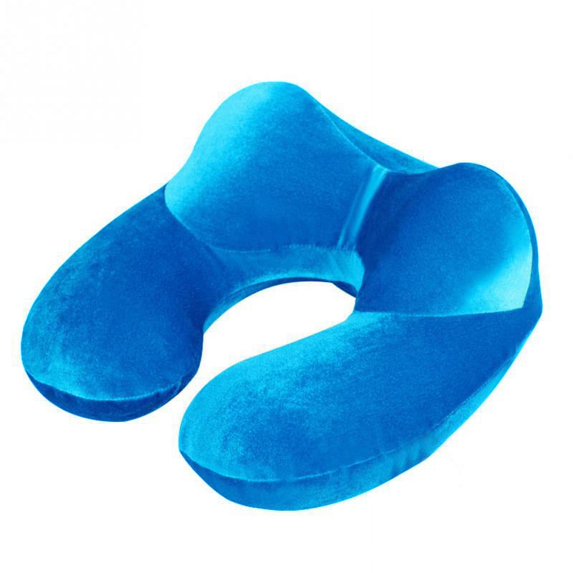 Inflatable Soft Velvet Travel Neck Pillow Set, U Shape, Neck Support for Cars, Airplanes Camping