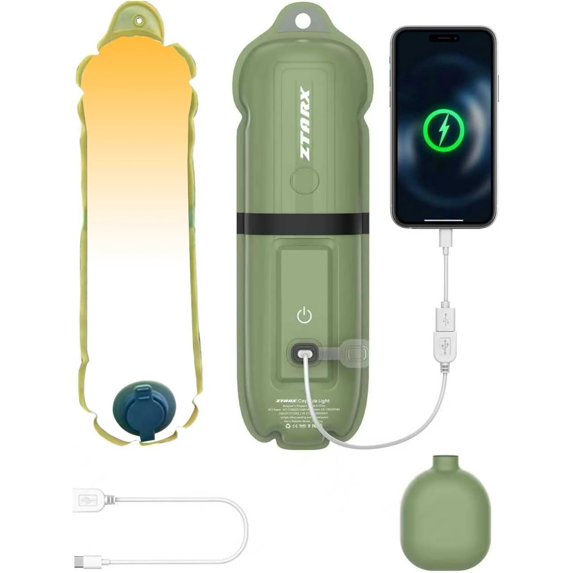 Inflatable Solar Camping Lantern, 4 Lighting Modes, IP66 , USB Rechargeable Portable Tent Light (White Light)