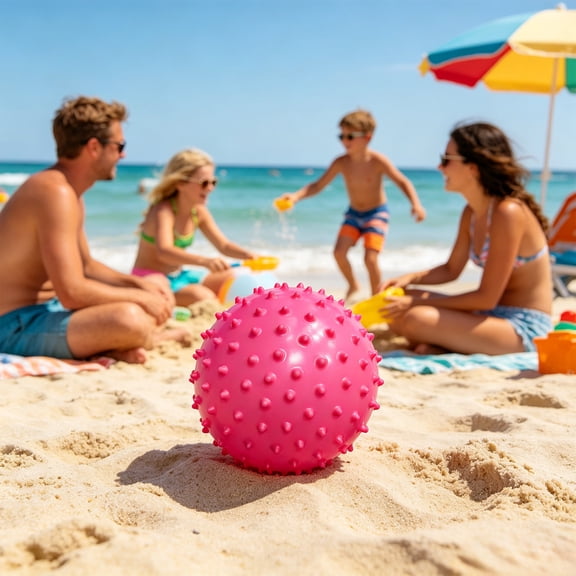 Inflatable Spiky Massage Ball Thick PVC Bumpy Textured Ball Portable for Fitness Massage Beach Pool Water Play Sensory Stimulation