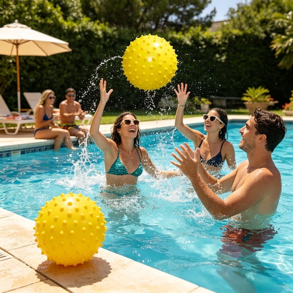 Inflatable Spiky Massage Ball Thick PVC Bumpy Textured Ball Portable for Fitness Massage Beach Pool Water Play Sensory Stimulation