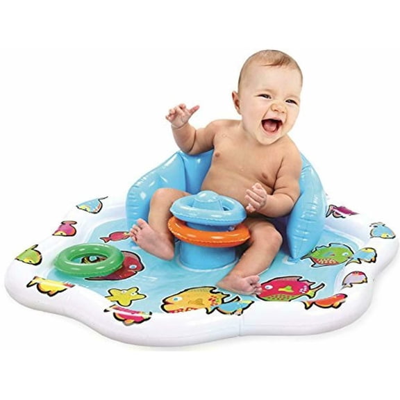 Inflatable Splash Baby Play Mat -Baby Water Mat with Stacking Rings