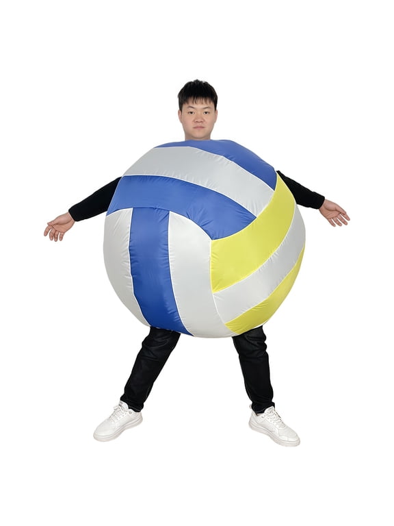 Inflatable Sports Ball Costume Set For Adults - Football, Soccer, Volleyball Funny Party Outfits,Height 4'11"-6'3",volleyball