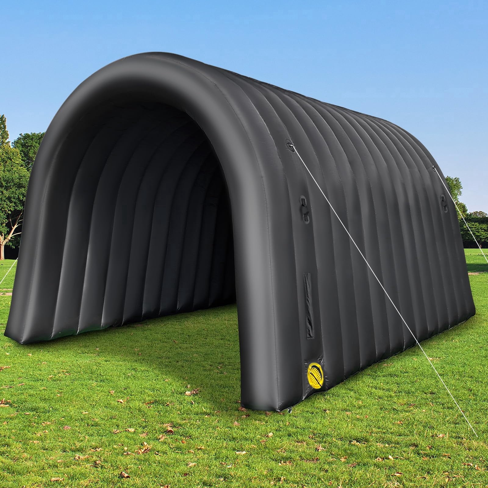 Inflatable Sports Tunnel Entrance 16x10x10FT Black, Built-in Blower – Event Inflatable Tunnel Tent for Team Intros, Business Promotion, Trade Shows, Advertising & Exhibitions