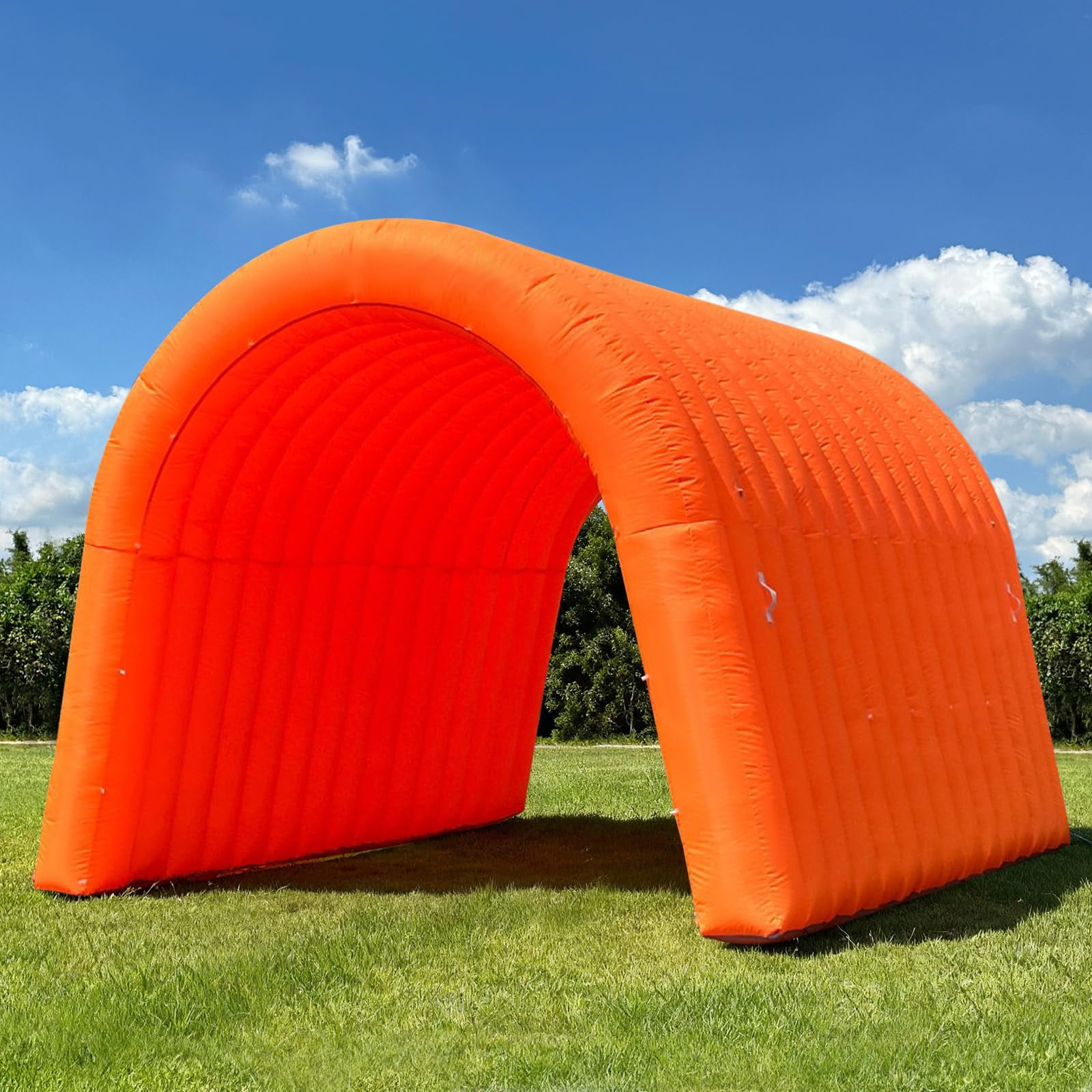 Inflatable Sports Tunnel Entrance 16x10x10FT Orange, Built-in Blower – Event Inflatable Tunnel Tent for Team Intros, Business Promotion, Trade Shows, Advertising & Exhibitions