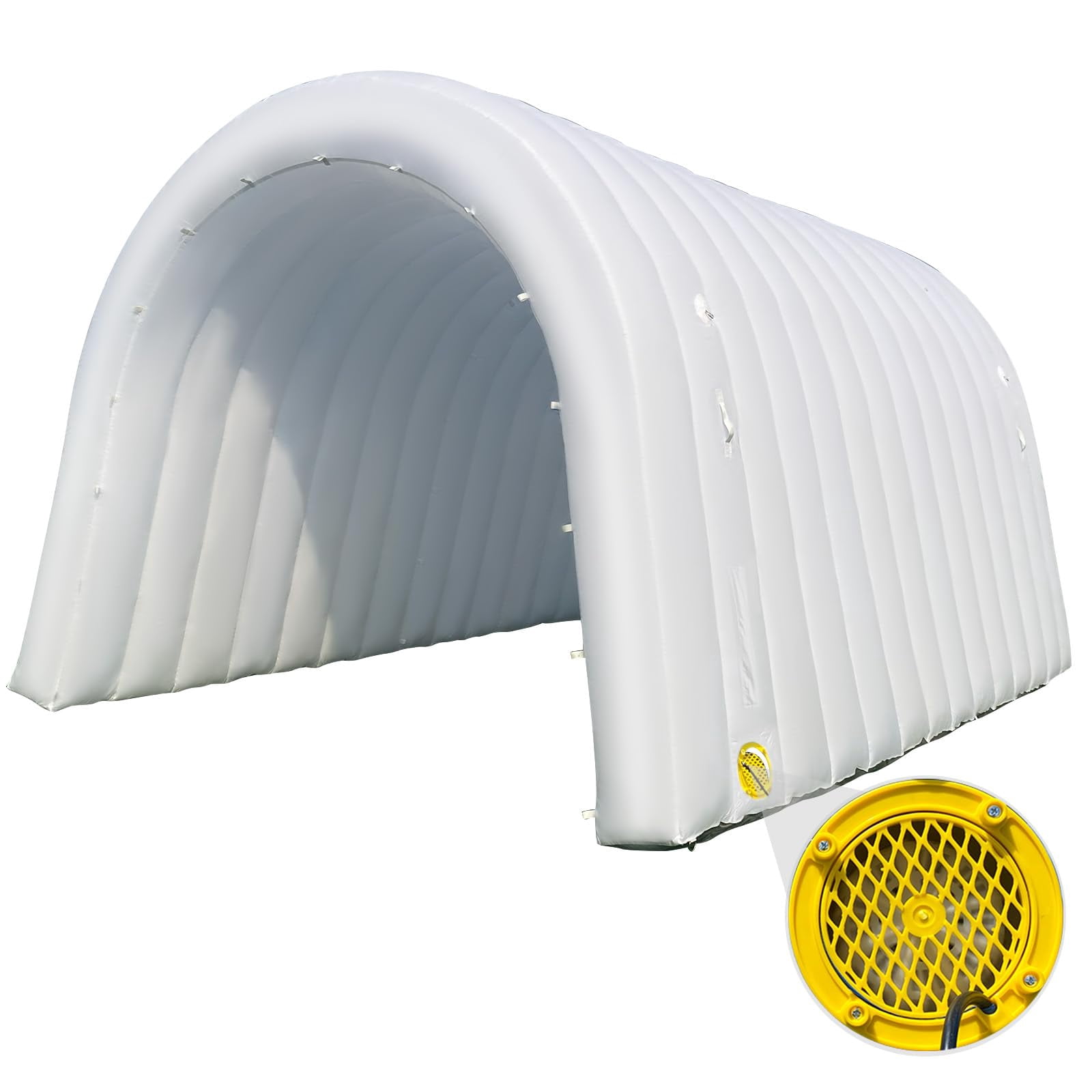Inflatable Sports Tunnel Entrance 16x10x10FT White, Built-in Blower – Event Inflatable Tunnel Tent for Team Intros, Business Promotion, Trade Shows, Advertising & Exhibitions