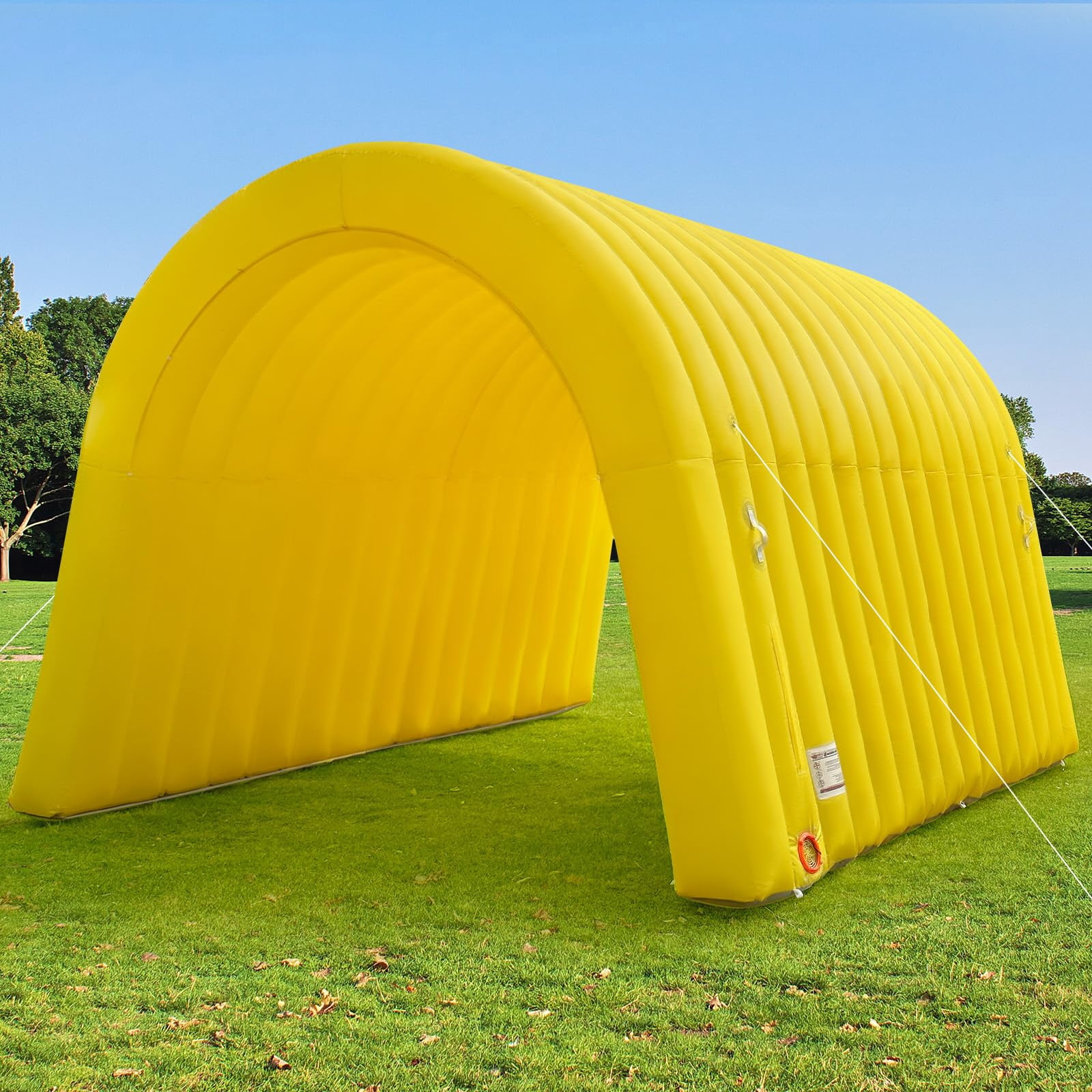 Inflatable Sports Tunnel Entrance 16x10x10FT Yellow, Built-in Blower – Event Inflatable Tunnel Tent for Team Intros, Business Promotion, Trade Shows, Advertising & Exhibitions