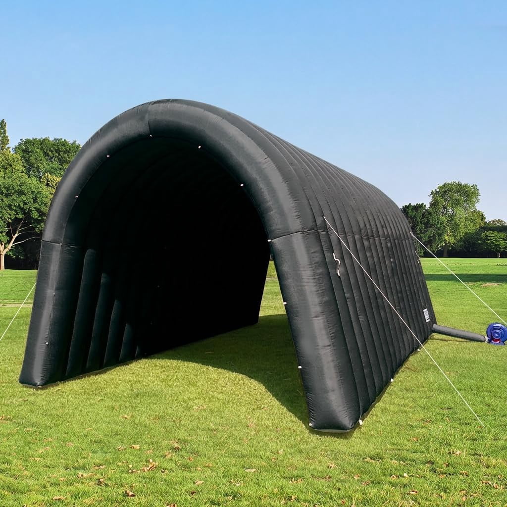 Inflatable Sports Tunnel Entrance 20x10x10FT Black, One Air Blower – Event Inflatable Tunnel Tent for Team Intros, Business Promotion, Trade Shows, Advertising & Exhibitions