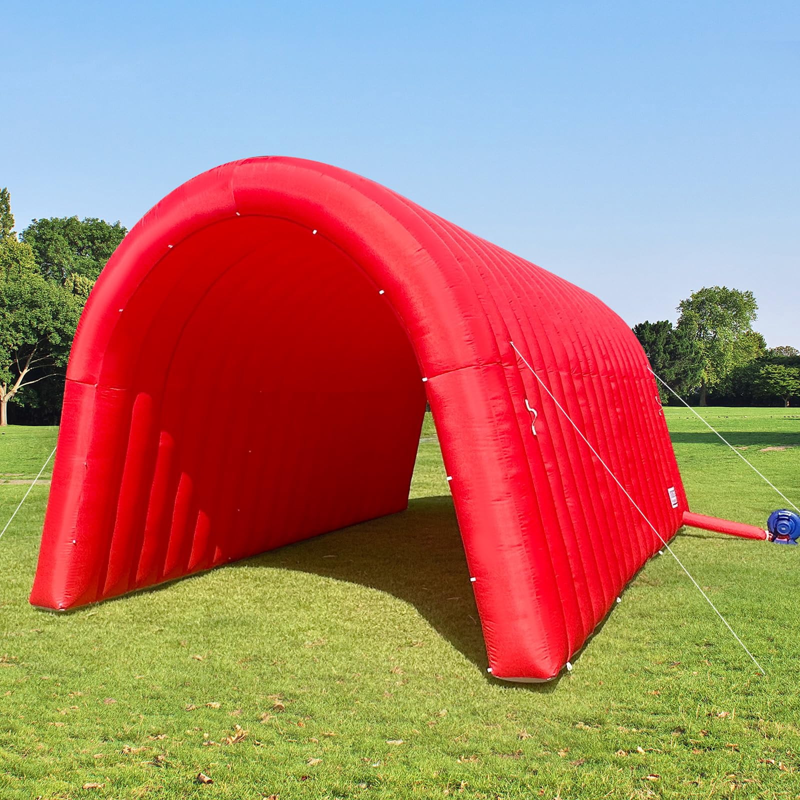Inflatable Sports Tunnel Entrance 20x10x10FT Red, One Air Blower – Event Inflatable Tunnel Tent for Team Intros, Business Promotion, Trade Shows, Advertising & Exhibitions
