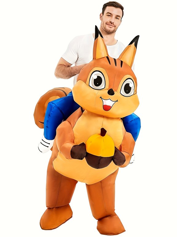 Inflatable Squirrel Ride-On Costume For Adults - Cute Forest Animal Party Outfit,Height 59"74.8",Squirrel
