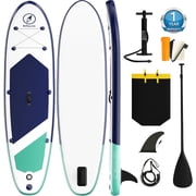 LHBcraft Inflatable Stand Up Paddle Board with SUP Accessories and Backpack Paddle Boards for Adults. Non-Slip Deck, Wide Stance, Bottom Fin, Double Action Pump
