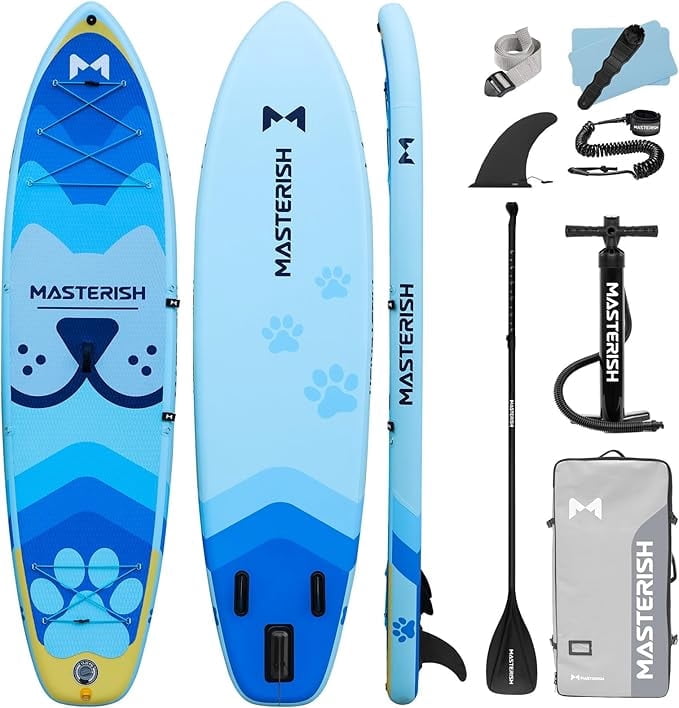 Inflatable Stand Up Paddle Boards with Premium SUP Paddle Board Accessories，10'8'' Paddle Boards Water Ripple Design,Wide Stable Non-Slip Comfort Deck for Adult & Youth