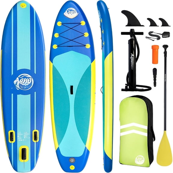 Inflatable Stand Up Paddle Board 10'6", Lightweight &  with 3-Fin Maneuverability, Complete Paddleboard Accessories for Adults & Youth, Ideal Outdoor