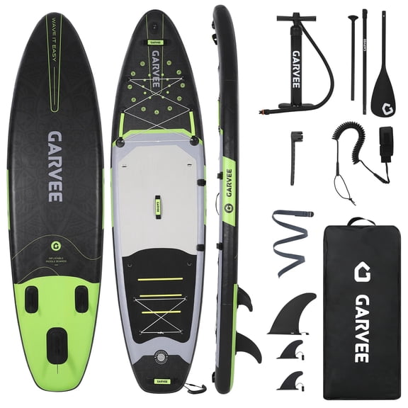 Inflatable Stand Up Paddle Board 10'6", Wide SUP with Camera Mount, Non-Slip EVA Deck, 330 lb Capacity, Accessories Included