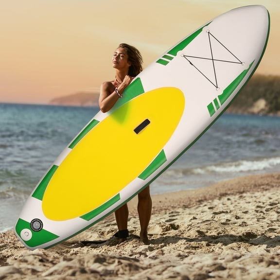 Naipo Inflatable Stand Up Paddle Board 10FT Paddle Board with Fast Pumping Carry Bag Versatile for Most Users Avocado Green