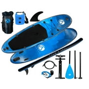 Inflatable Stand Up Paddle Board Non Slip SUP W Backpack, 3 Fins, Paddle, Pump 10 ft. x 33 in. x 6.2 in. 17 lbs. Blue
