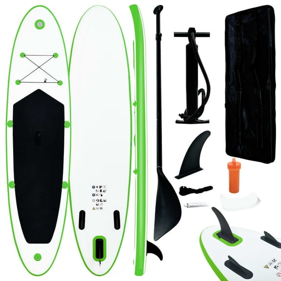 Inflatable Stand Up Paddle Board Set Green and White comfort and stability