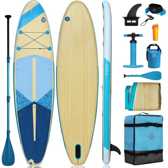 Inflatable Stand Up Paddle Board for Youth and Adults - Wide Sup with Accessories, Blow Up Paddleboard for Surfing, Fishing, Yoga &