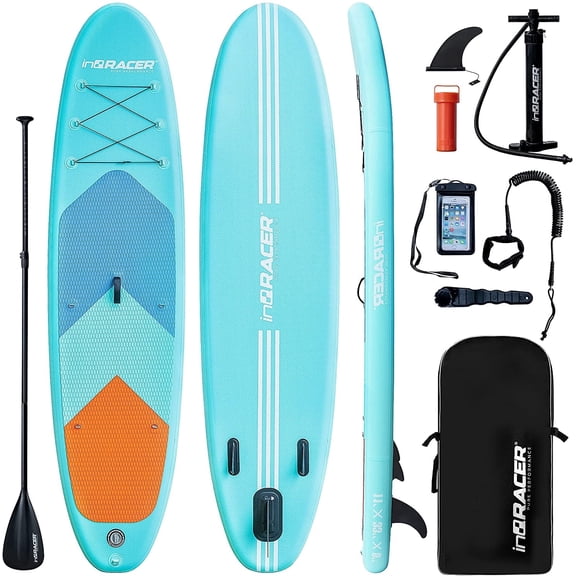 Inflatable Stand Up Paddle Board, 11 ft x 33 in x 6 in SUP with 10 D-Rings