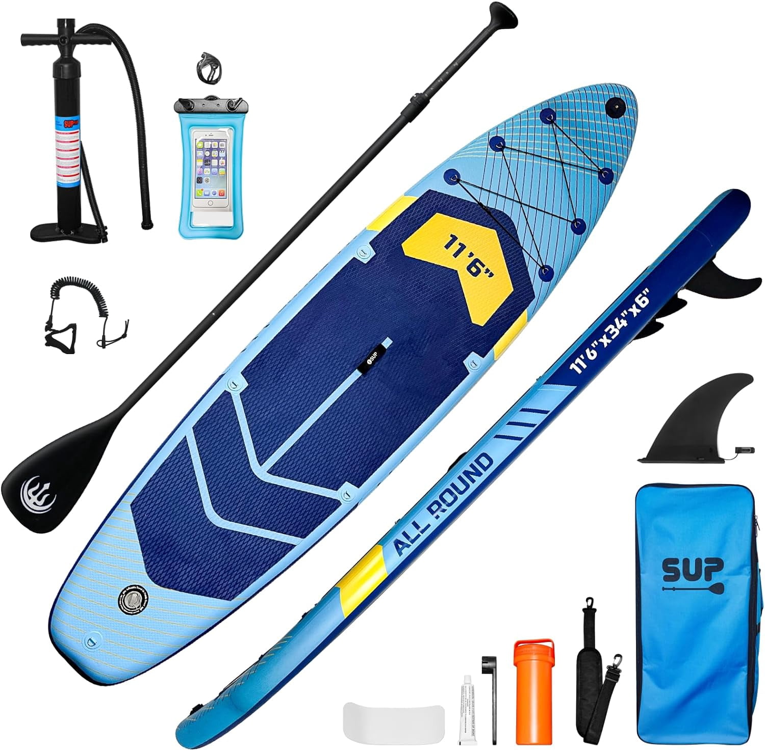 Inflatable Stand Up Paddle Boards, with SUP Paddle Board Accessories, Wide Stable Design, Non-Slip Comfort Deck for Youth & Adults