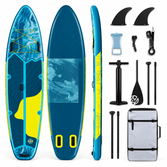 Inflatable Stand Up Paddled 11'*34"*6" Sup 420lbs Capacity Adult&pet Friendly For&lake W/double Action Hand Pump