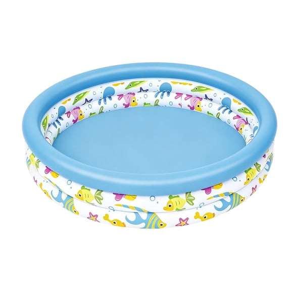 Inflatable Stars Kiddie 3 Ring Circles Swimming Pool (48.03" X 9.84") [Assorted Styles]