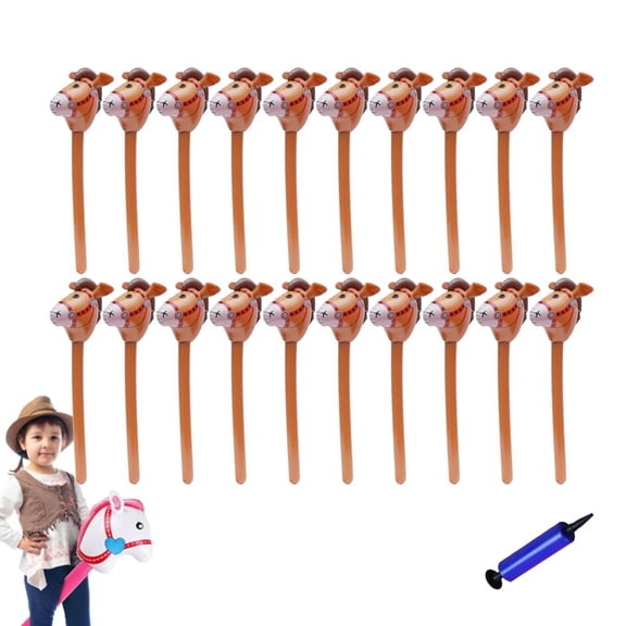 Inflatable Stick Horse For Parties Outdoor Games Carnivals And Birthday Activities Western Cowboy Cowgirl Costume