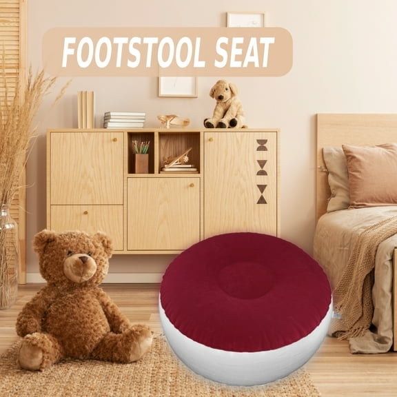 Inflatable Stool Portable patio Footstool Seat 62x32cm Red