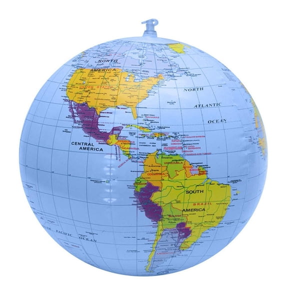 Inflatable Summer Play Ball, World Globe for Student, Globe for Classroom Teaching, Birthday Gift for Student, Portable Pvc Inflatable Map Beach Ball for Pool Floats, Backyard