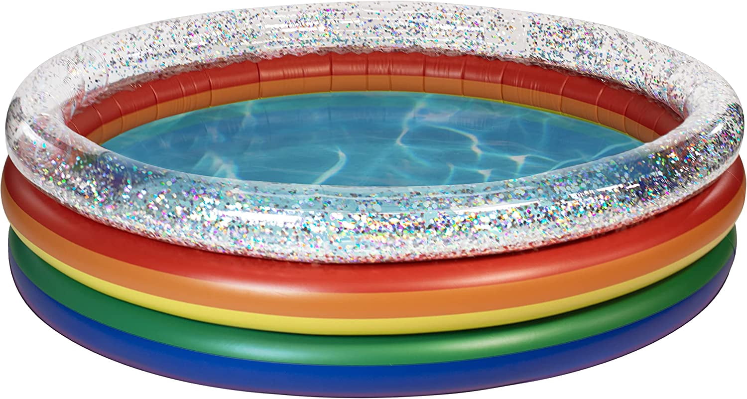 Inflatable Sunning Pools for up to 3 Adults (Palm & Plumeria Sunning Pool with Tropical Print)