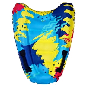 Inflatable Surf Body Board Swimming Floating Surfboard Inflatable Surfboard with Handles 80x60cm Floating Mat 180lbs Capacity for Pool & Swimming Practice Multicolor