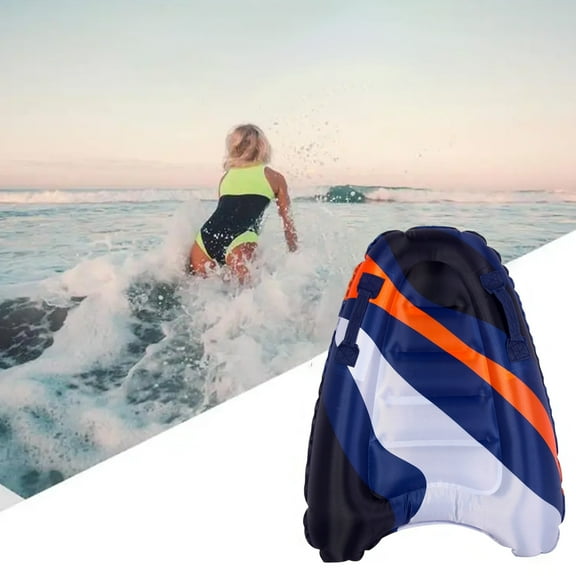 Inflatable Surfboard Portable Bodyboard for Kids, Lightweight Pool Float with Handles for Beach Swimming, Foldable Design for Easy Storage & Travel
