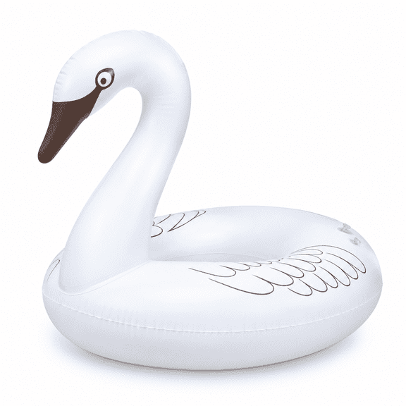Inflatable Swan Pool Float with Colorful Lights, Solar Powered LED Color Changing Swan Swim Tube Rings, 42'' Large Pool Beach Floaties Lake and Beach Floaty Pool Raft Lounge for Adults Party