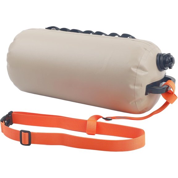 Inflatable Swim Buoy and Foldable Water Storage Bag 22 lbs Capacity PVC Water Weight Bag with Adjustable Strap for Camping Swimming