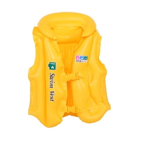 Inflatable Swim Vest,Summer Float Swim Jacket,Suitable For Swimming Training And Water Playing,Ideal for Age Over 6(Yellow)