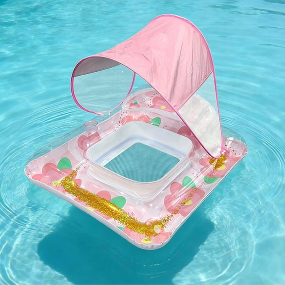 Inflatable Swimming Float for Adult with Seat and Canopy for Beach Pool Party