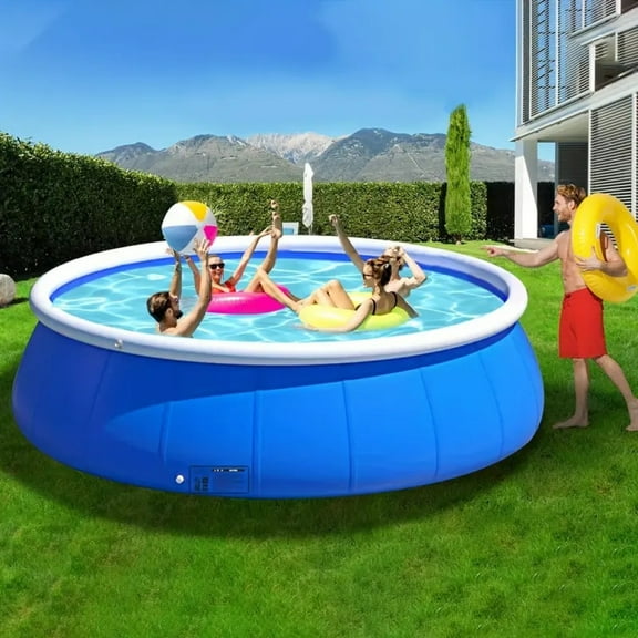 Inflatable Swimming Pool, 10ft x 30in Family Outdoor Pool with Butterfly Coil Mesh Design, Durable PVC Kiddie Pool, 4700L Capacity, Quick Setup & Foldable Storage, for Backyard, Garden & Summer Fun,
