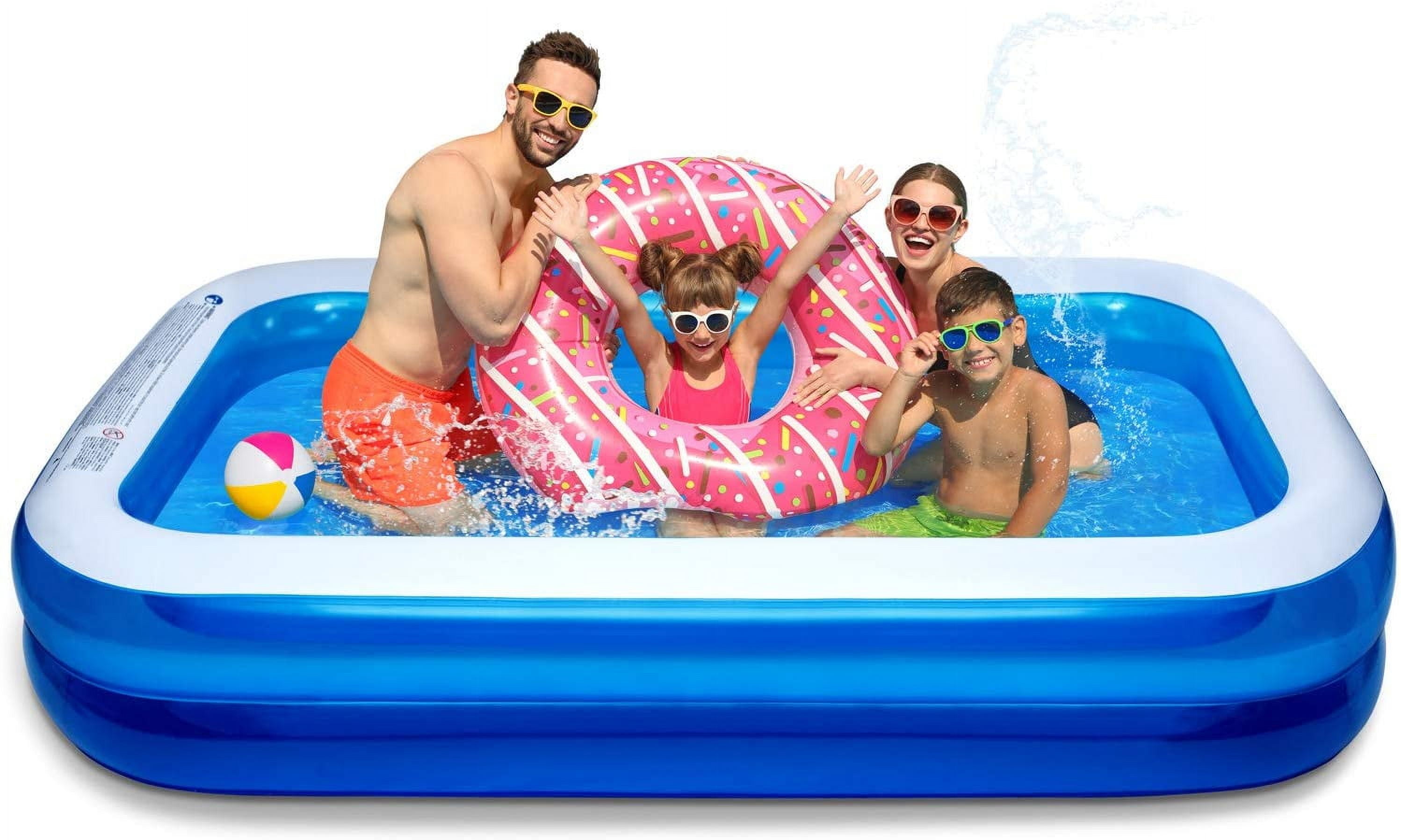 Inflatable Swimming Pool 120" X72" X20" Family Swim Center for Kids Full-Sized Lounge Pool for Kids Adults Easy Set for Backyard Summer Water Party Outdoor Kiddie Pools