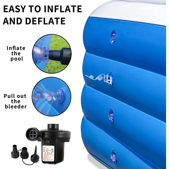 Inflatable Swimming Pool,70x55x29 inch Inflatable Family Swimming Pool, Summer Water Party, Adults, Outdoor, Garden, Backyard$$Garden & Patio