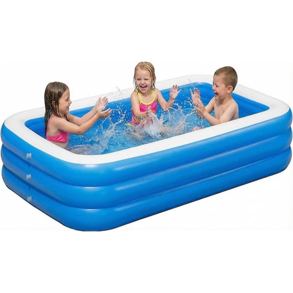 Inflatable Swimming Pool 71"x51"x24" Large Inflatable Pools, Blow Up Pools Durable Family Pool for Summer Water Party, Outdoor, Garden Backyard(180x130x56CM)