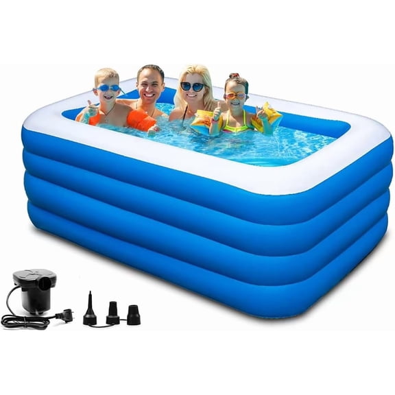 Inflatable Swimming Pool, 79" x 58" x 29" Thickened Family Above Ground Pool for Outdoor, Backyard, Garden, Summer Water Party