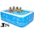 thumbnail image 1 of Inflatable Swimming Pool, 79 x 58 x27 inch Full-Sized Inflatable Pools with Seats, Extra Large Blow Up Durable Thickened Pools for Outdoor, Garden, Backyard., 1 of 6