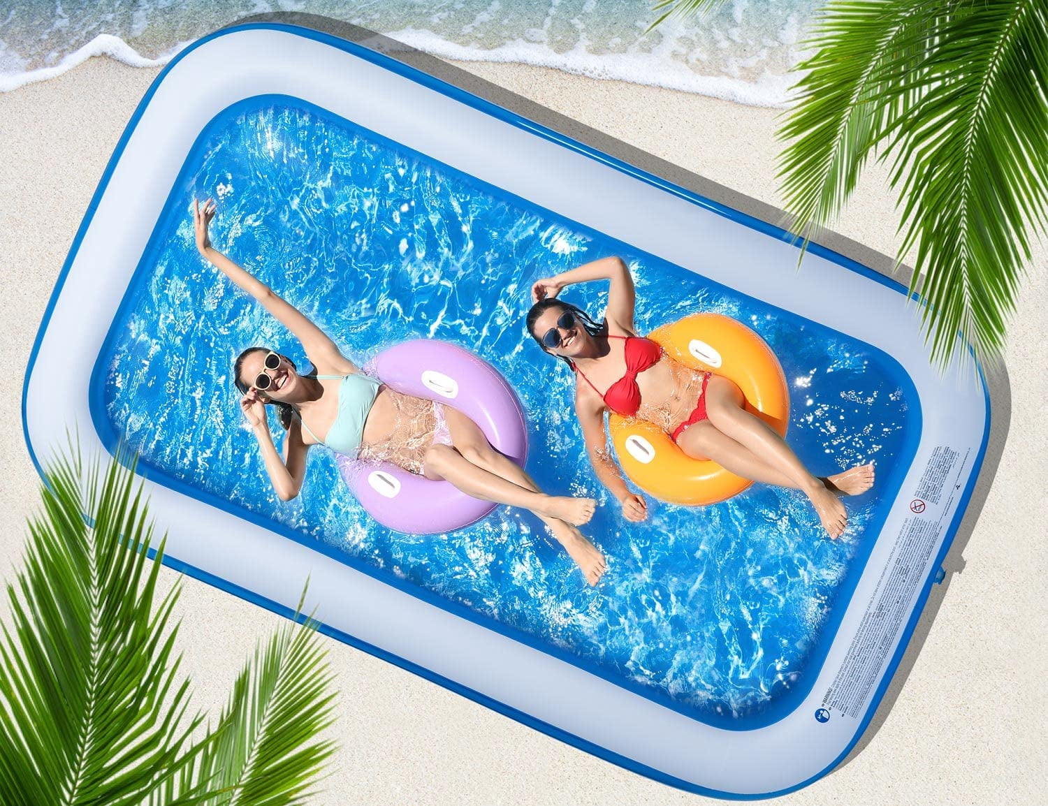 Inflatable Swimming Pool Full-Sized Lounge Pool for Kiddie, Adults, Easy Set Family for Backyard Summer Water Party Outdoor Kiddie Pools