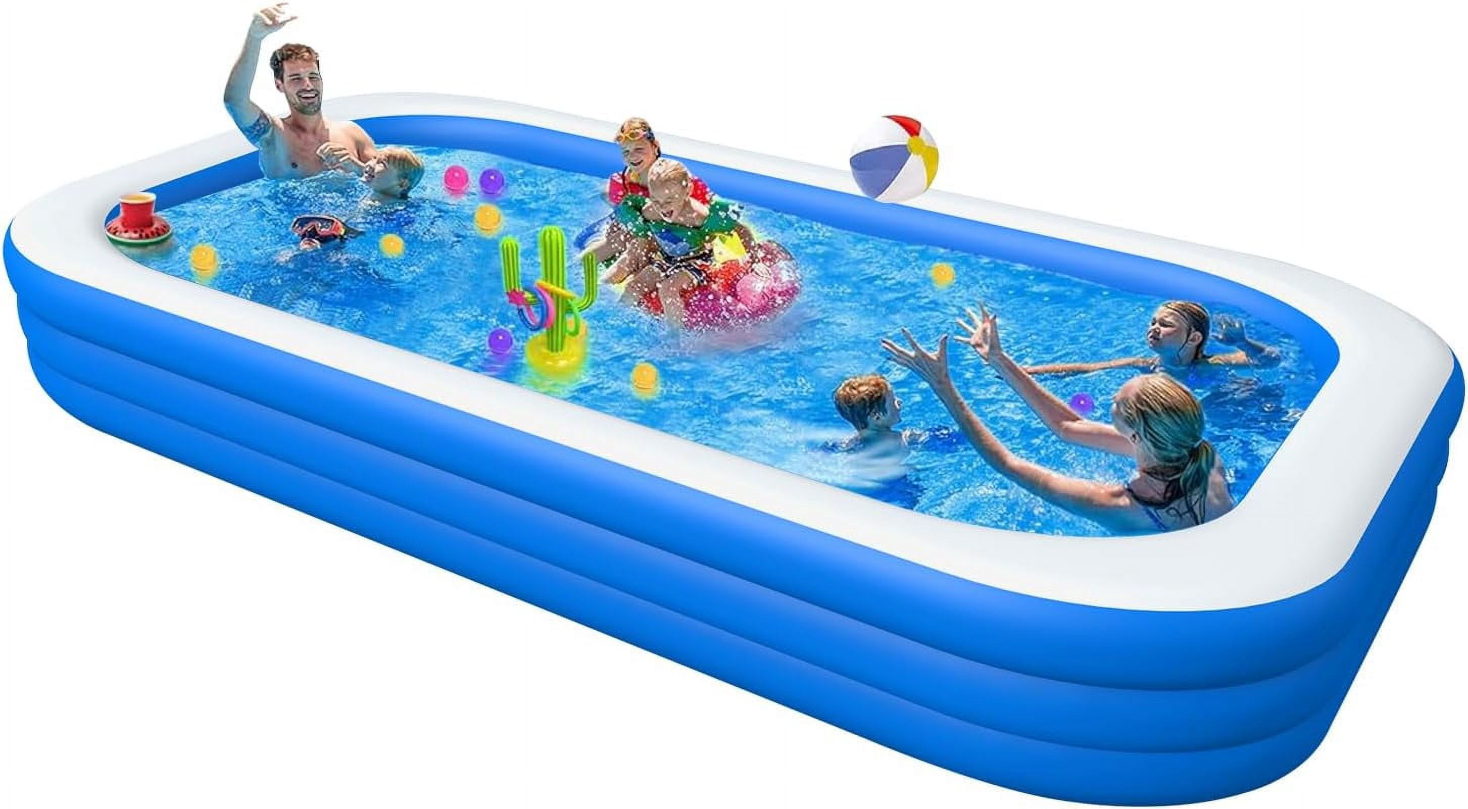 Inflatable Swimming Pool, Large Blow up Pool, Above Ground Swimming Pool for Family, Pools for Kid, Full-Sized Inflatable Pool for Toddler for Outdoors, Backyard