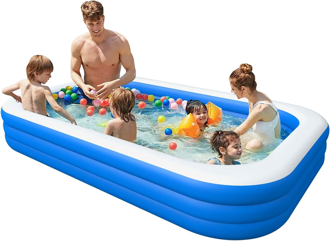 Inflatable Swimming Pool, Large Blow up Pool, Above Ground Swimming Pool for Family, Pools for Kid, Full-Sized Inflatable Pool for Toddler for Outdoors, Backyard