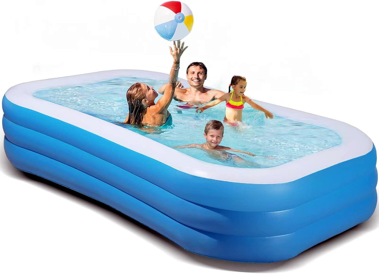 Inflatable Swimming Pool, Large Blow up Pool, Above Ground Swimming Pool for Family, Pools for Kid, Full-Sized Inflatable Pool for Toddler for Outdoors, Backyard